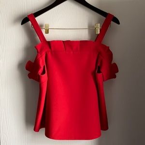 TOPSHOP red off shoulder top